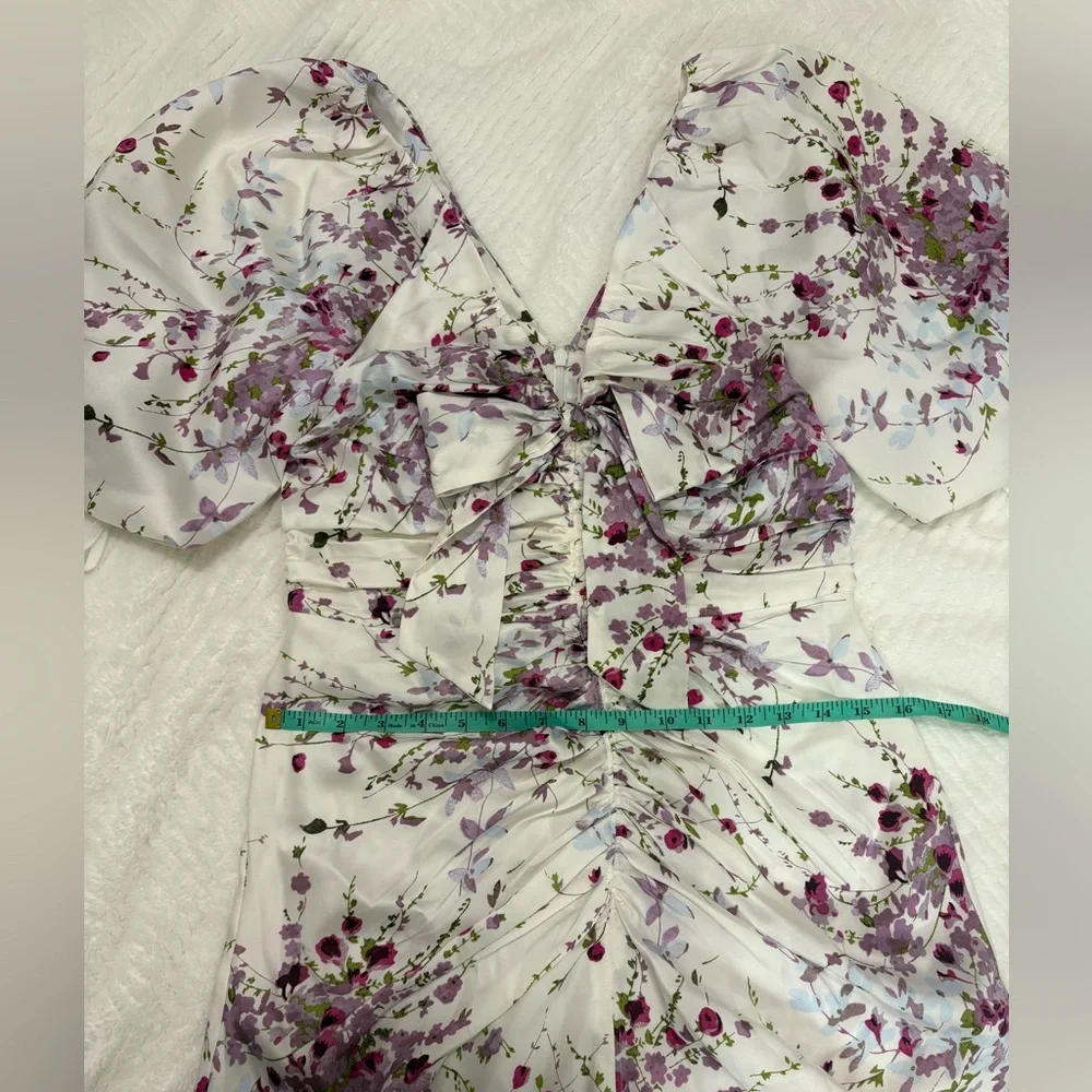 Cinq à Sept Brenton Puff-Sleeve Mid-Summer Bloom Dress Size 4 NWT - Picture 13 of 16